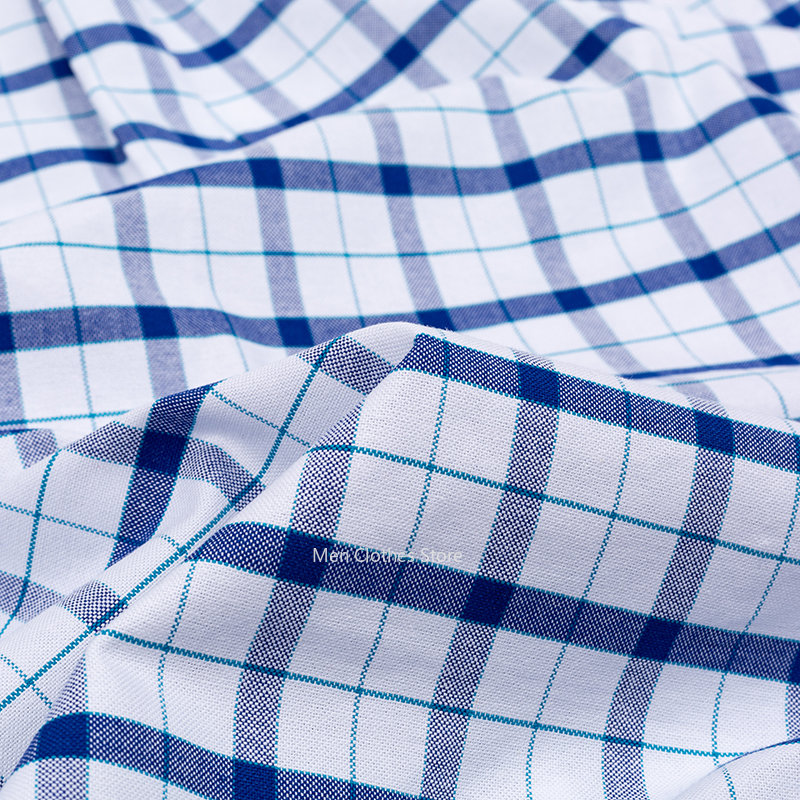 2023-100-Pure-Cotton-Men-s-Oxford-Short-Sleeve-Square-Collar-Soild-Plaid-Striped-Summer-Casual-2