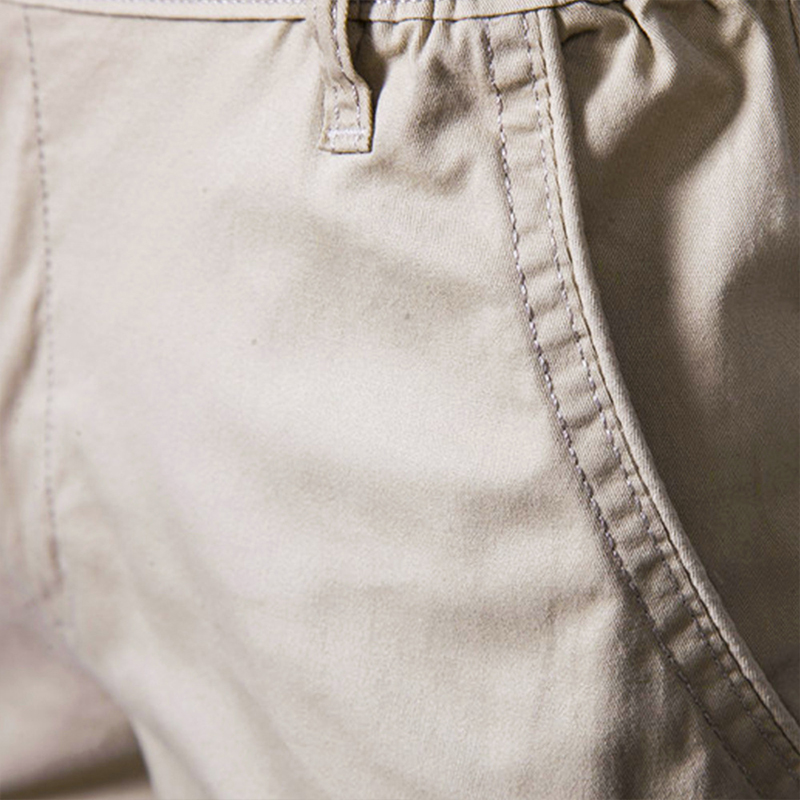 Men-Shorts-Summer-Cotton-Elastic-Waist-Casual-Classic-Fit-Business-Half-Pants-Stretch-Khaki-Chino-Shorts-1