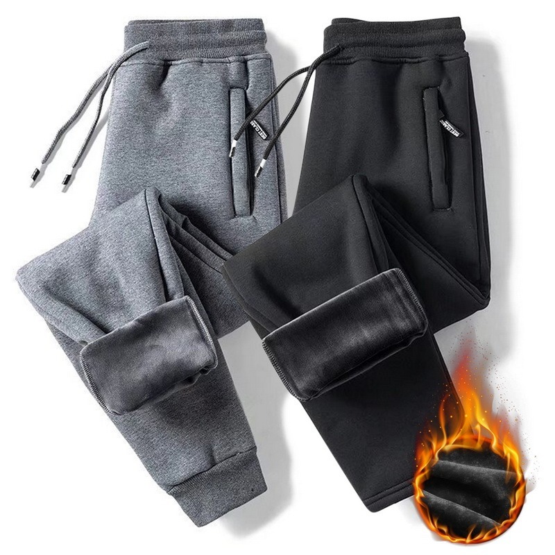 Winter-Pants-Men-Fur-Lined-Joggers-Thick-Sweatpants-Drawstring-Trousers-Men-Fleece-Running-Pants-Warm-Velvet-1
