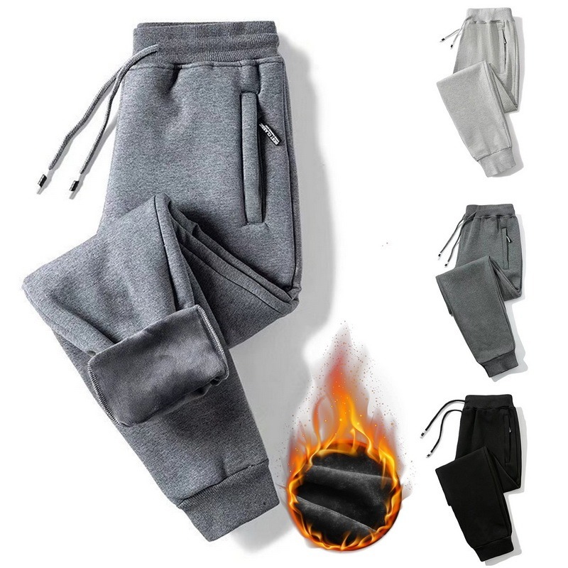 Winter-Pants-Men-Fur-Lined-Joggers-Thick-Sweatpants-Drawstring-Trousers-Men-Fleece-Running-Pants-Warm-Velvet-2